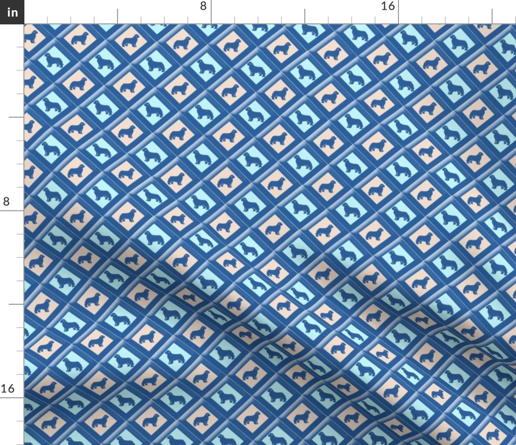 Blue Newfy triangle fabric 