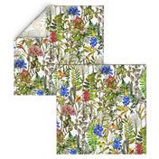 Watercolor print of meadow bluebonnet wildflowers