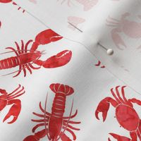 lobsters and crabs (dark red)