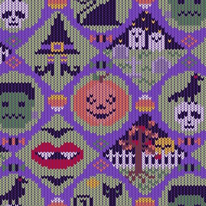 Halloween Ugly Sweater ~  Purple