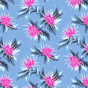 Chrysanthemums - Pink / Grey