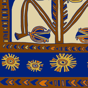 Samoa Man - Large Scale - Design 8228229 - Blue Rust Orange