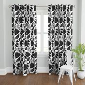 Large scale black floral design