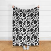 Large scale black floral design