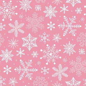 Snowflakes Christmas on Pink 2 inch Small