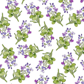 Watercolor purple woodland violet