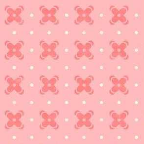 Rounded X and Dots in Pink