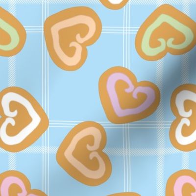 Gingerbread Hearts blue