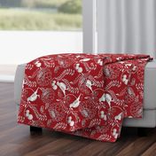 Chinoiserie Red Floral Railroaded