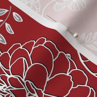 Chinoiserie Red Floral Railroaded
