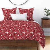 Chinoiserie Red Floral Railroaded