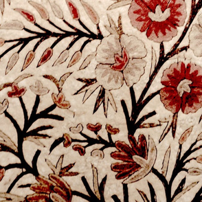 floral embroidery sepia large