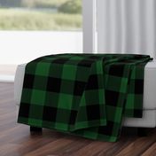 Jumbo Forest Green and Black Rustic Cowboy Cabin Buffalo Check