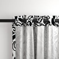 Large Scale Black & White Damask