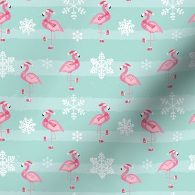 Snowy Flamingos