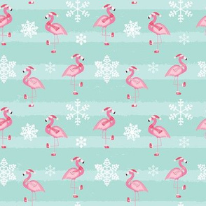 Snowy Flamingos