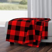 Jumbo Berry Red and Black Rustic Cowboy Cabin Buffalo Check