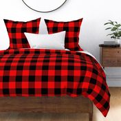 Jumbo Berry Red and Black Rustic Cowboy Cabin Buffalo Check