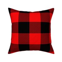 Jumbo Berry Red and Black Rustic Cowboy Cabin Buffalo Check