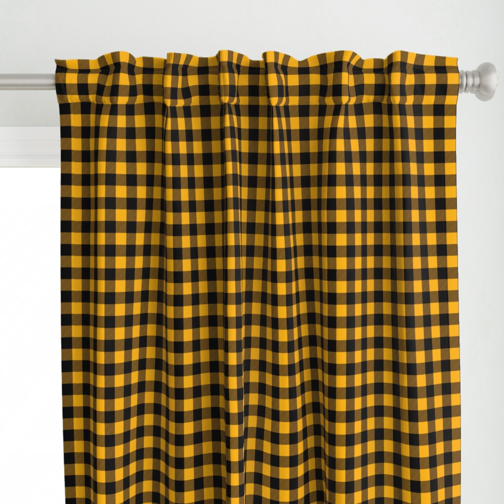 Mini Goldenrod Yellow and Black Rustic Cowboy Cabin Buffalo Check