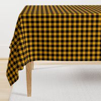 Mini Goldenrod Yellow and Black Rustic Cowboy Cabin Buffalo Check