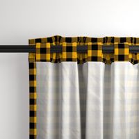 Mini Goldenrod Yellow and Black Rustic Cowboy Cabin Buffalo Check