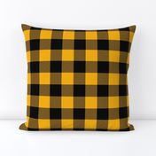 Original Goldenrod Yellow and Black Rustic Cowboy Cabin Buffalo Check