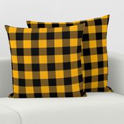 Original Goldenrod Yellow and Black Rustic Cowboy Cabin Buffalo Check