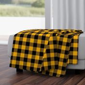 Original Goldenrod Yellow and Black Rustic Cowboy Cabin Buffalo Check