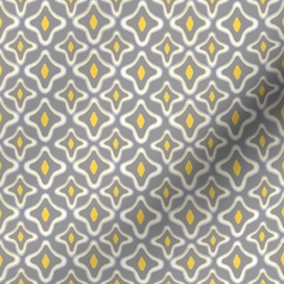 Ogee Argyle Gray and Yellow