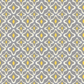 Ogee Argyle Gray and Yellow