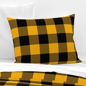 Jumbo Goldenrod Yellow and Black Rustic Cowboy Cabin Buffalo Check