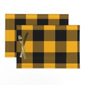 Jumbo Goldenrod Yellow and Black Rustic Cowboy Cabin Buffalo Check