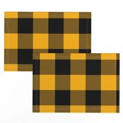 Jumbo Goldenrod Yellow and Black Rustic Cowboy Cabin Buffalo Check