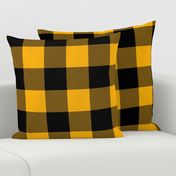 Jumbo Goldenrod Yellow and Black Rustic Cowboy Cabin Buffalo Check