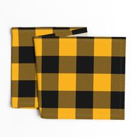 Jumbo Goldenrod Yellow and Black Rustic Cowboy Cabin Buffalo Check