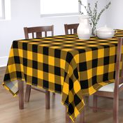 Jumbo Goldenrod Yellow and Black Rustic Cowboy Cabin Buffalo Check