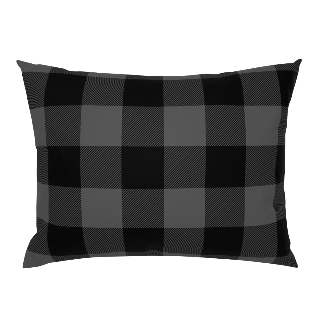 Jumbo Tincup Grey and Black Rustic Cowboy Cabin Buffalo Check