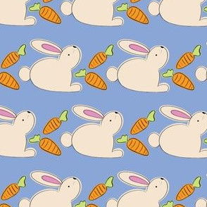 Blue bunnies with  carrots