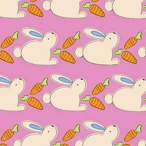 Pink Bunnies with Carrots