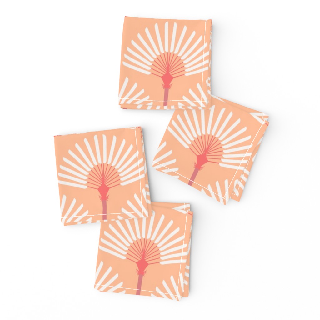 Peach Fuzz pastel palm fan trees