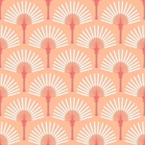 Peach Fuzz pastel palm fan trees