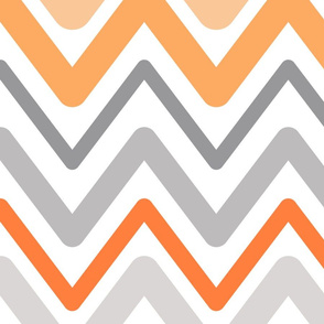 Soft Chevron Waves Orange Large Scale