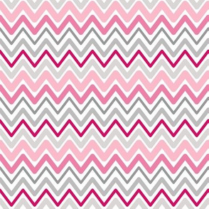 Soft Chevron Waves Pink Small Scale