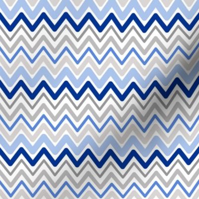 Soft Chevron Waves Blue Small Scale