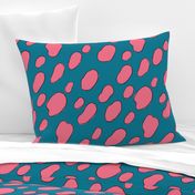 big leopard spots hot pink and teal