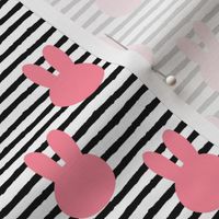 (1.5" scale) bunny on stripe || dark pink C18BS