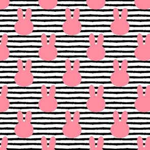 (1.5" scale) bunny on stripe || dark pink C18BS