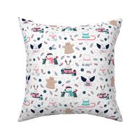 Christmas Cats Blue & Pink | Big Scale