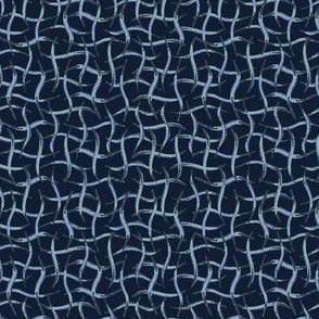 Indigo Blue Net  Hand Drawn Interlocking